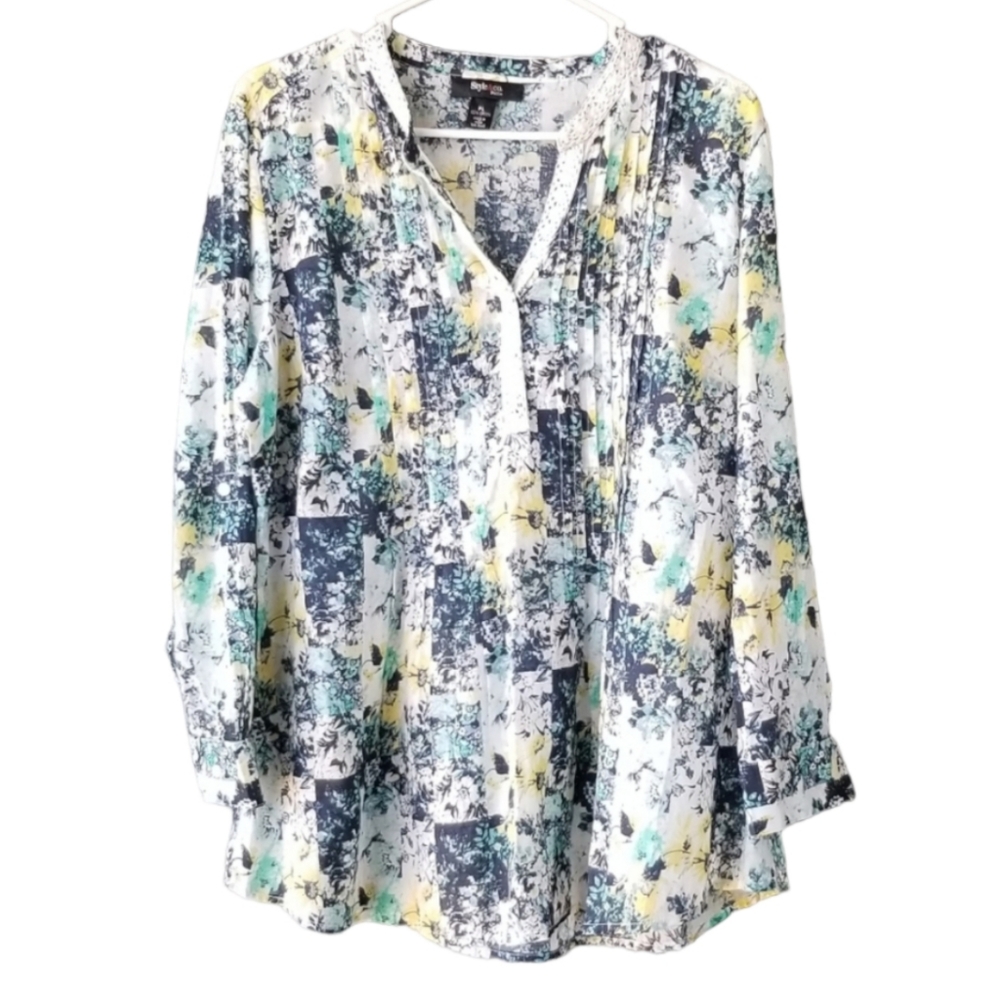 STYLE & CO floral peplum top PL